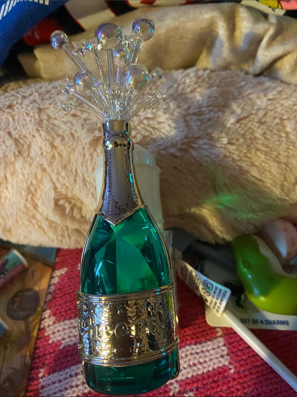 Decorative Teal Glass Bottle Nightlight - Home Holiday wallflower